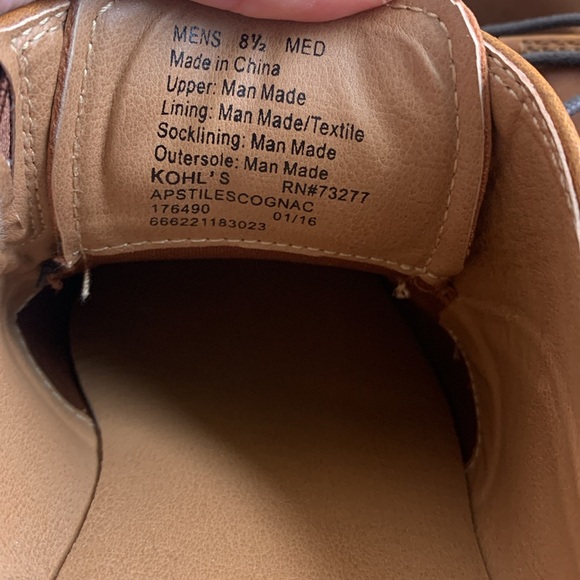 Kohls Apt. 9 Men’s Denver Oxford Dress Shoes (8.5) Cognac - Picture 8 of 8